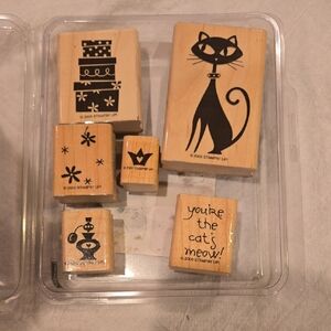 Stampin' Up! Black Cat and Pattern Stamps. Cool Cat Set. Retired